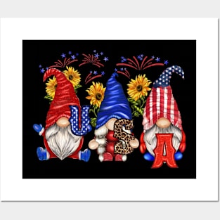 4th Of July Patriotic Gnomes Sunglasses American Fireworks Posters and Art